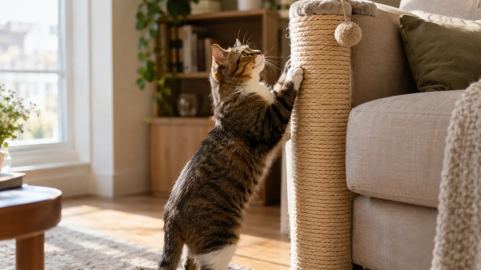 How to Stop Your Cat Scratching Furniture With a Scratching Post